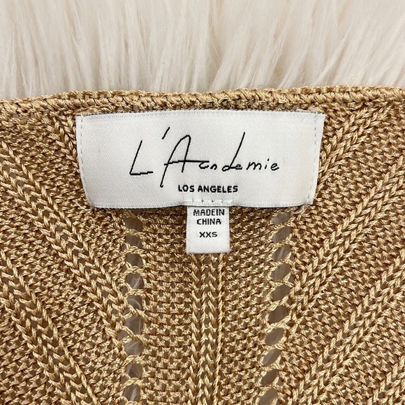 L’Academie Mavis Ribbed Knit Gold Sweater - Picture 7 of 13